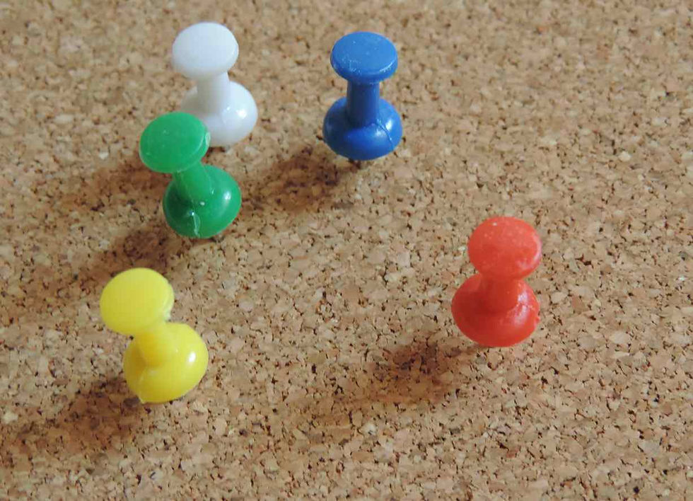 Miniature : Lot de 30 Punaises de bureau Push Pins colorées tête bobine