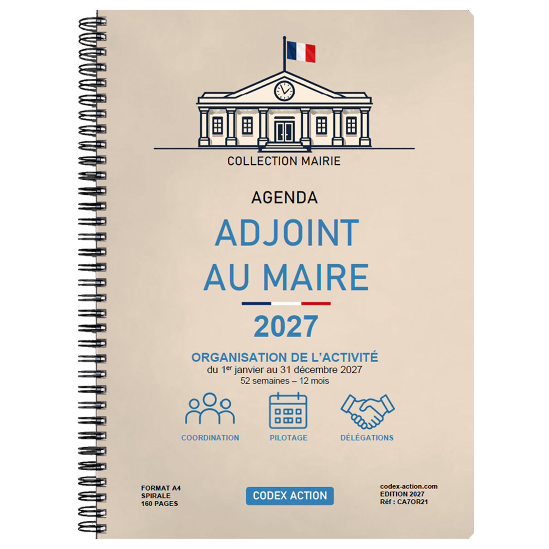 Agenda Adjoint au Maire 2027 A4 spirale 160 pages