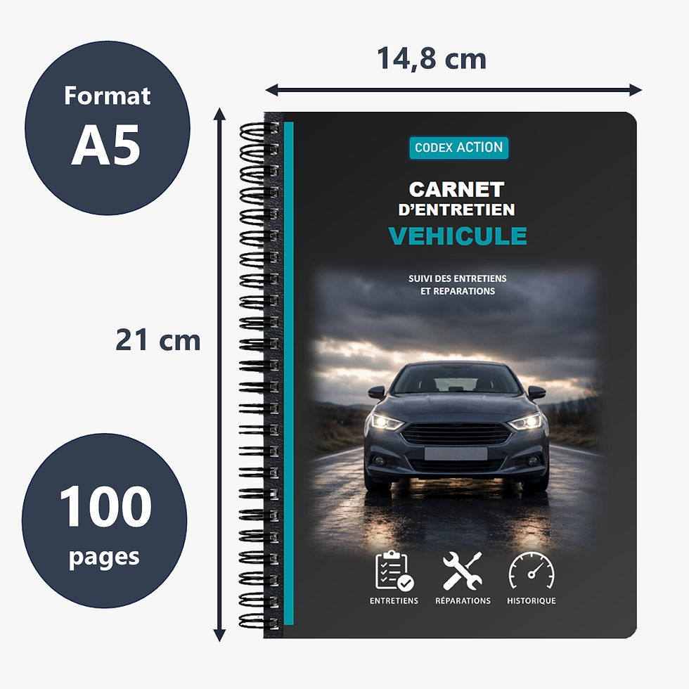 Miniature : Carnet d'entretien Véhicule – Registre de Maintenance Automobile Spirale