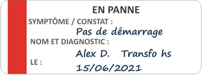 Miniature : Etiquettes Adhésives Papier - En Panne - format 99x38mm - 140 étiquettes