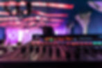 Close-up of sound mixing desk during professional live event setup