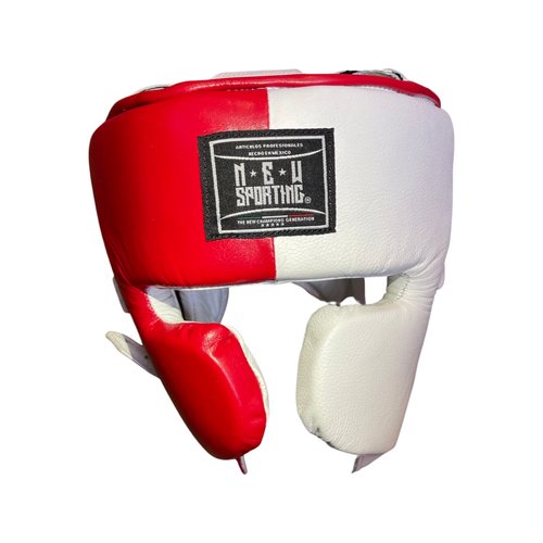 New Sporting Professional Headgear White/ Red The Boxing Collector