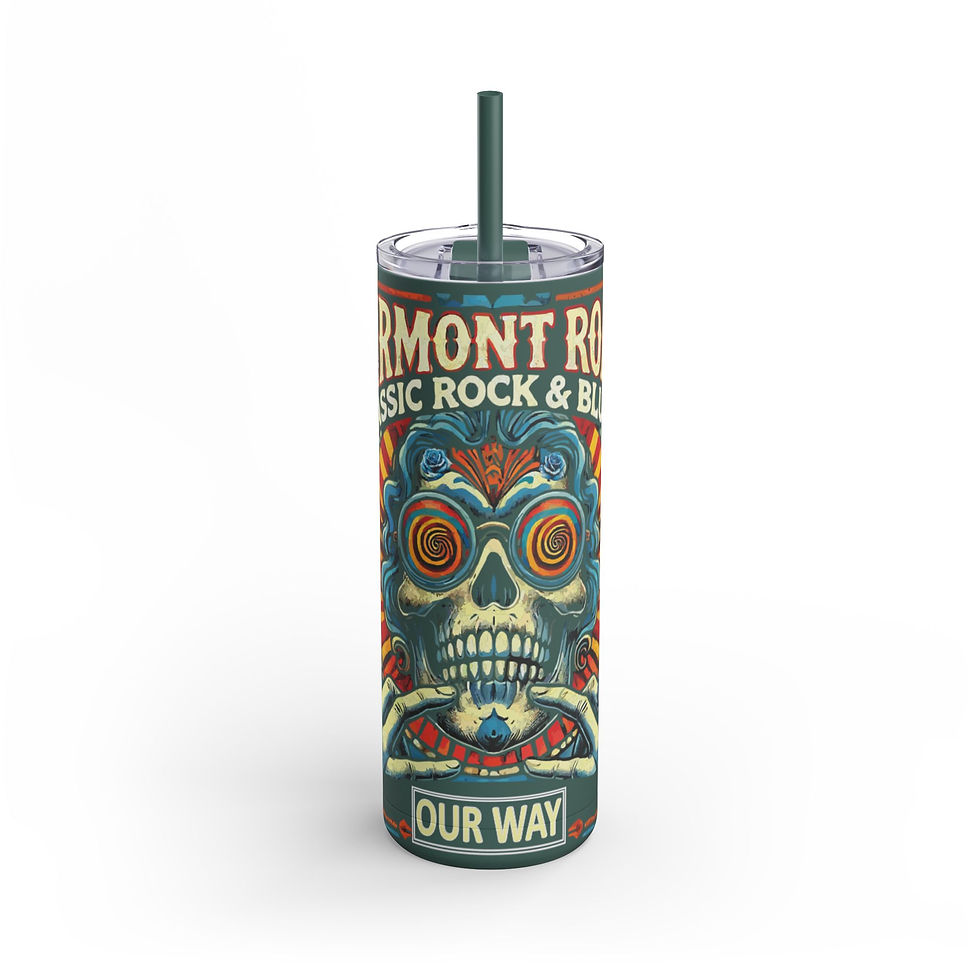 Thumbnail: Vibrant 20oz Sugar Skull Tumbler – Perfect for Music Lovers
