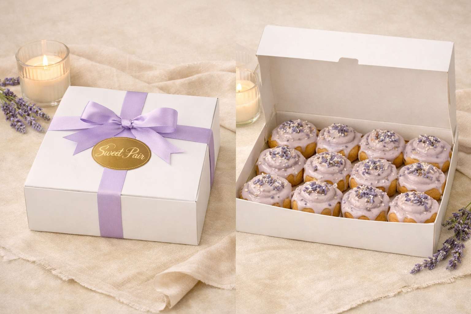 Sweet Pair’s Lavender‑Glazed Cinnamon Rolls
