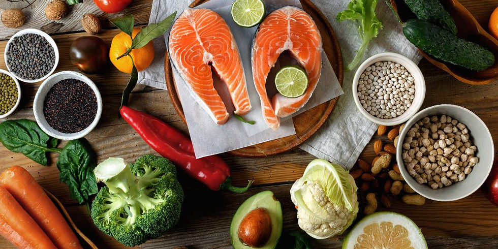 An array of healthy food