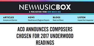 "From Infinity" selected by the American Composers Orchestra