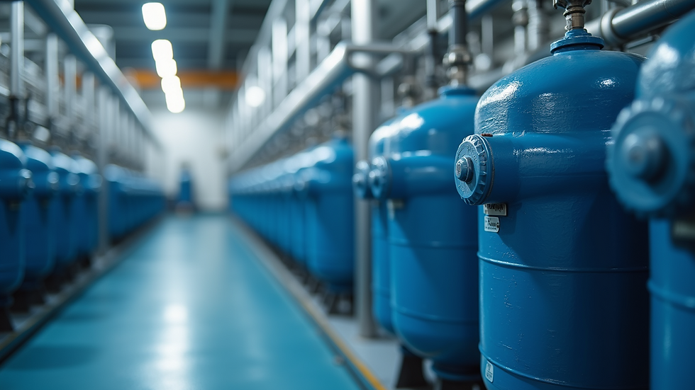 High angle view of ozone generator equipment used in water treatment
