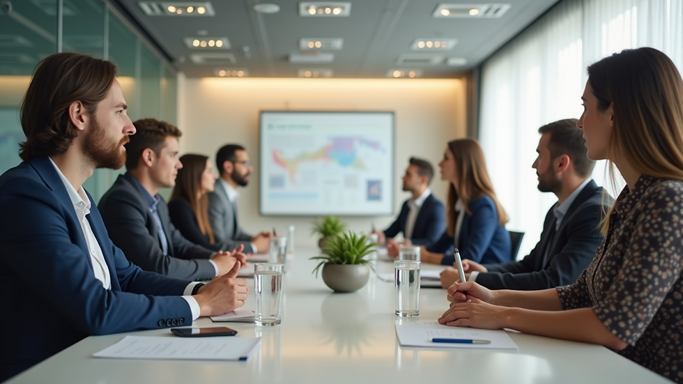 Eye-level view of a collaborative meeting space