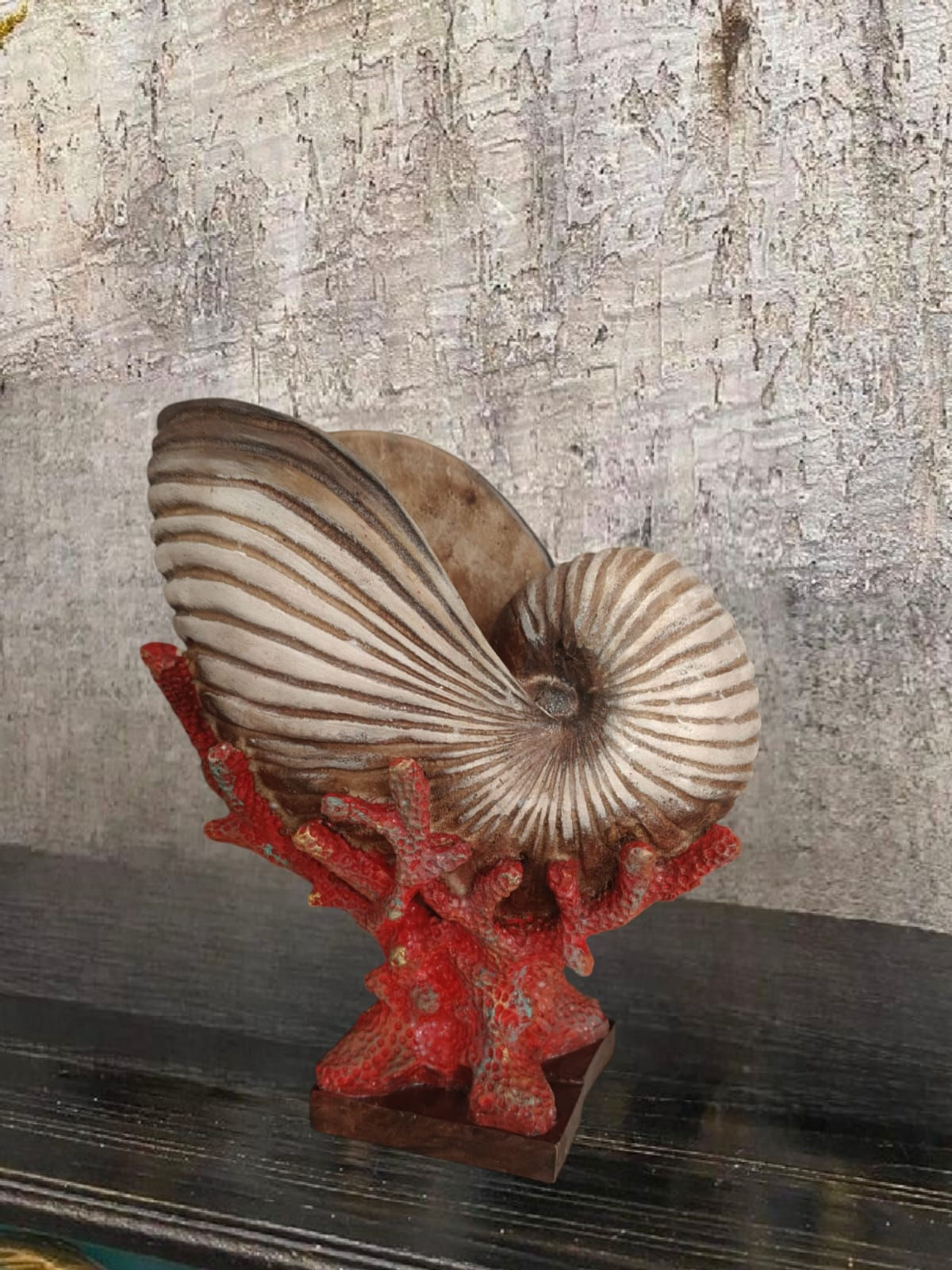 İstiridye Mercan Polyester Dekoratif Biblo 26 CM x 23 CM