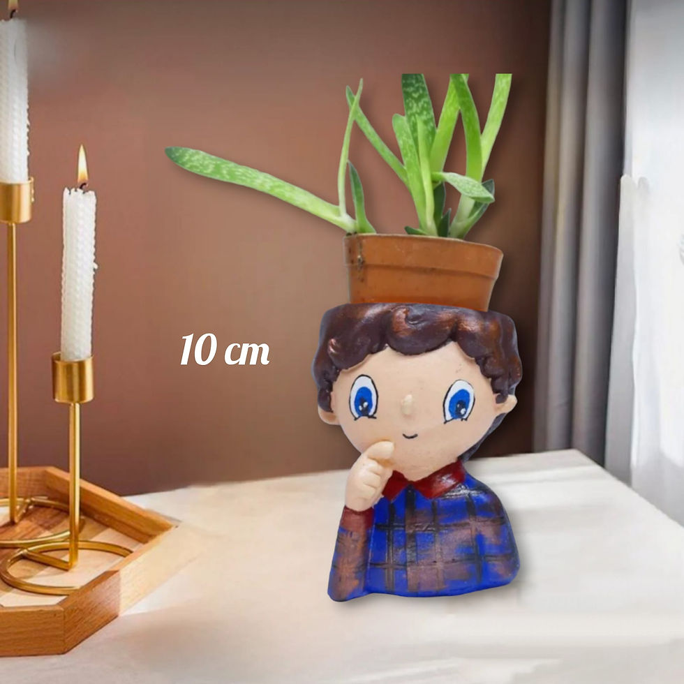 Maviş Yakışıklı Erkek Bebek Beton Saksı& Mumluk ( Dekoratif )