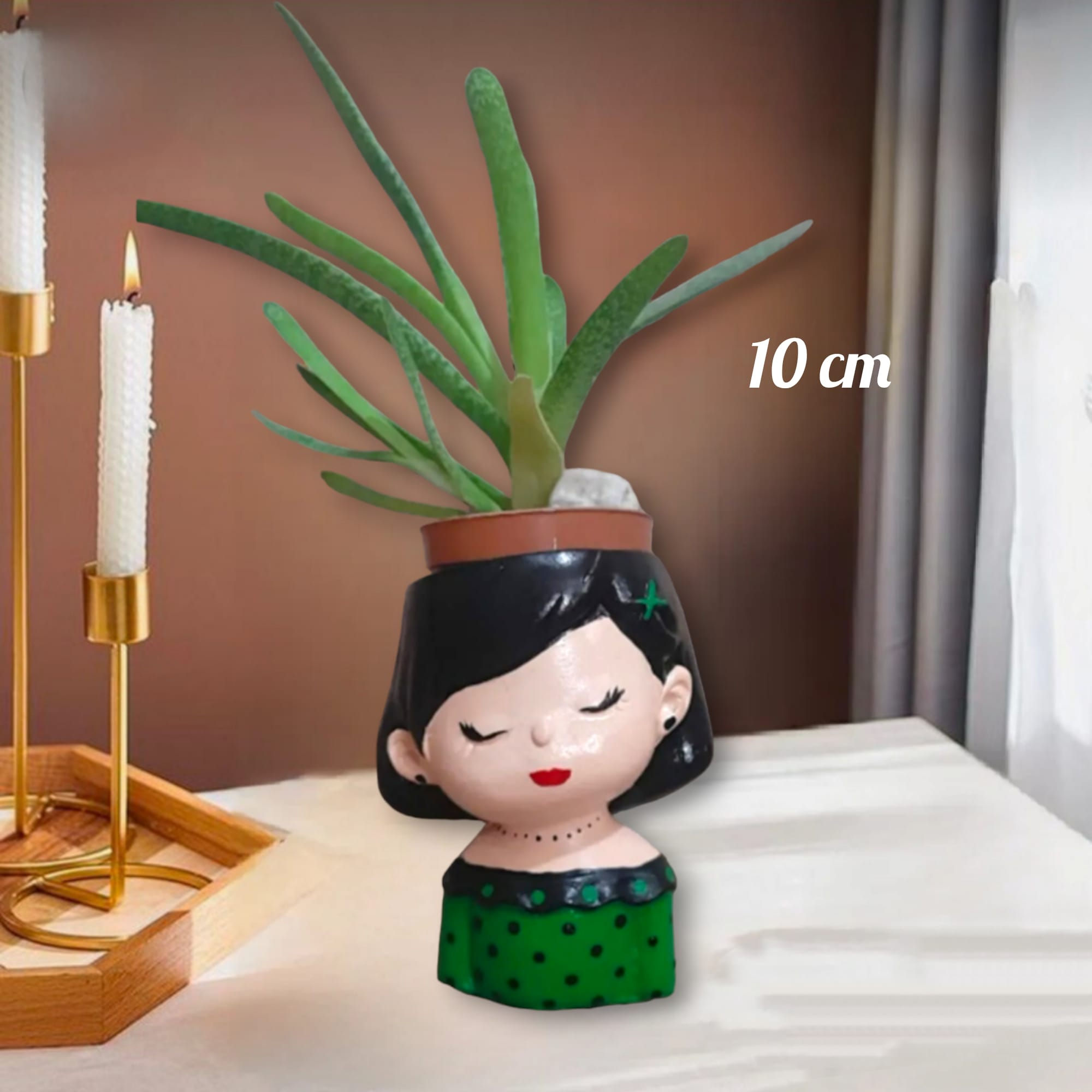 Kız Bebek Beton Saksı & Mumluk ( Dekoratif)