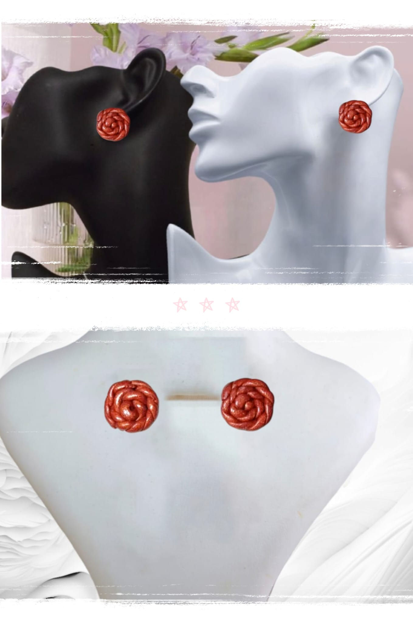 Kiremit Top Polimer Kil & Epoksi Tasarım Küpe