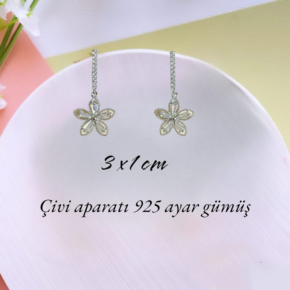 Sallantılı Lotus Çiçek 925 Ayar Gümüş Zirkon Taşlı Küpe