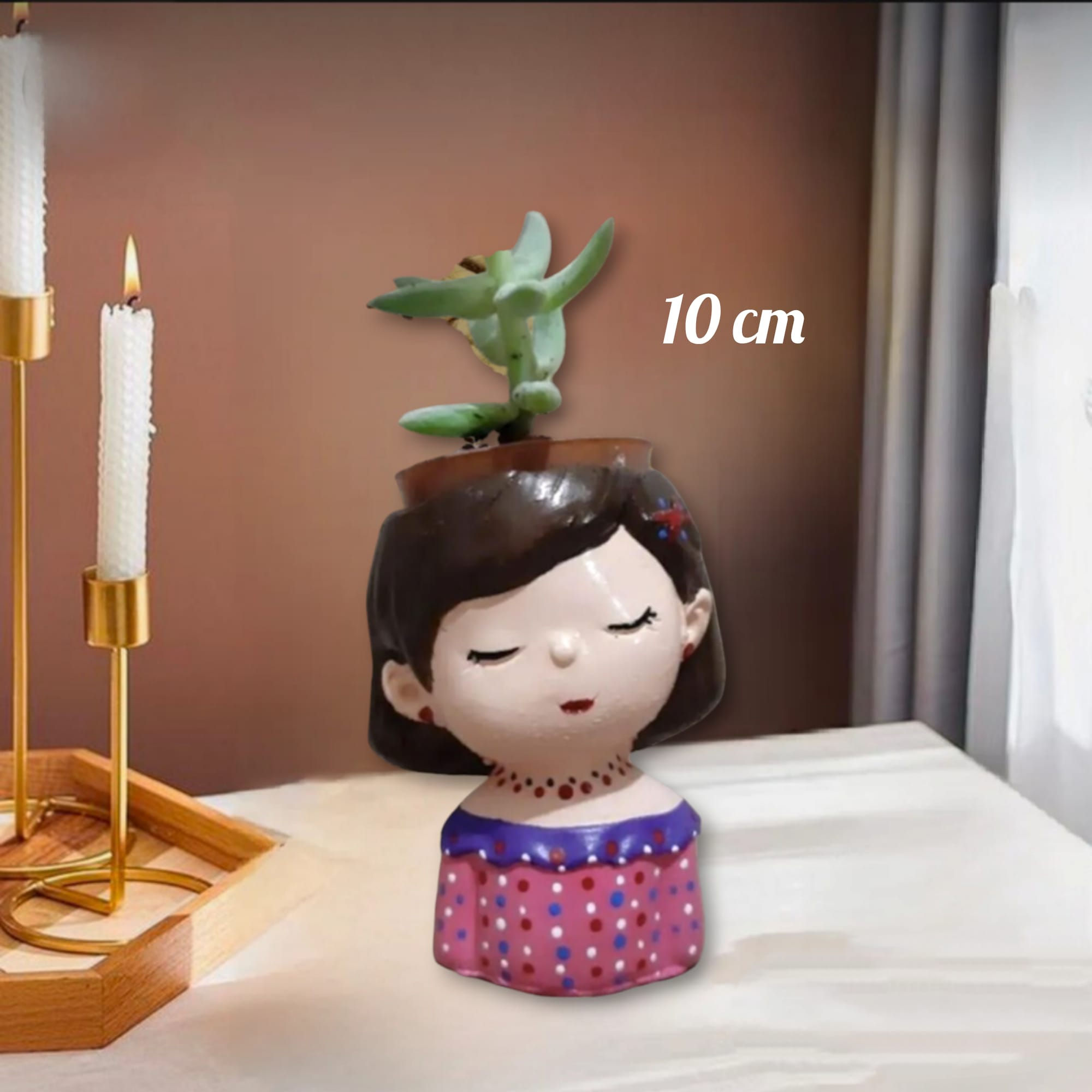 Kız Bebek Beton Saksı & Mumluk ( Dekoratif)