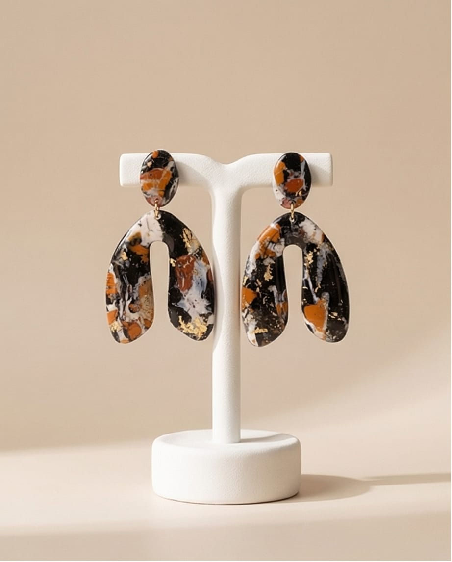 Galaksi Gözü Polimerkil& Epoksi Tasarım Küpe Kopyası