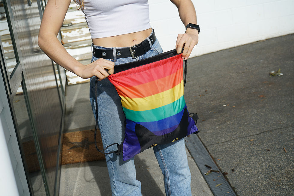 Thumbnail: Rainbow Cat Drawstring Bag