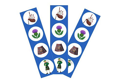 Frise Scottish symbols and white circle