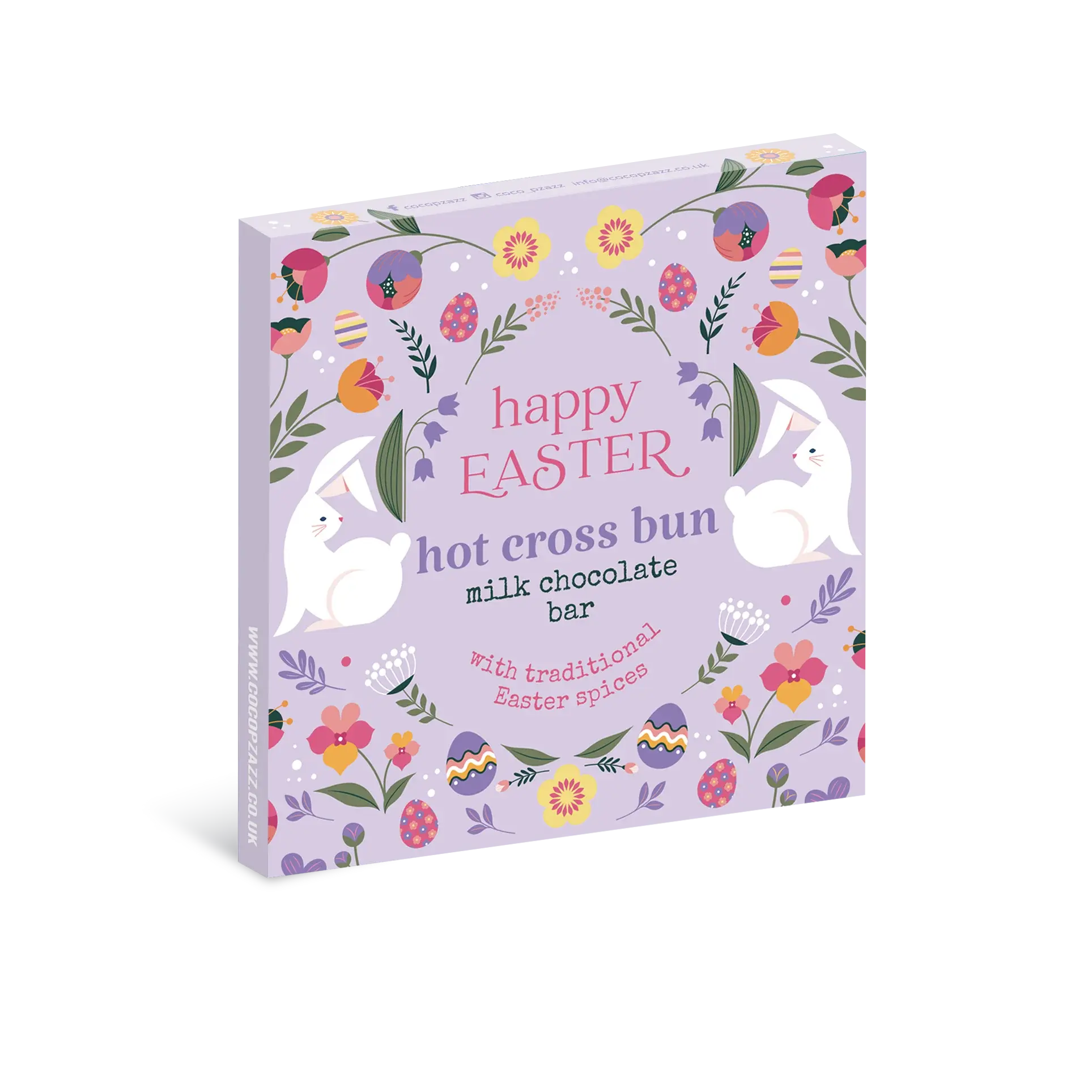 Coco Pzazz Hot Cross Bun Milk Chocolate Bar 80g