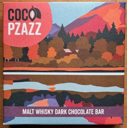 Coco Pzazz Malt Whisky Dark Chocolate Bar 80g
