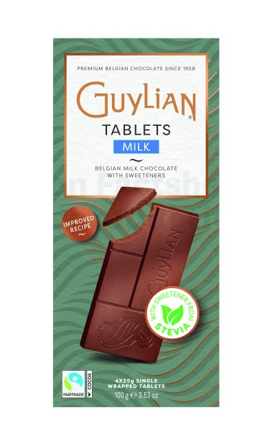Guylian No Added Sugar Belgian Milk Chocolate Mini Bars 100g