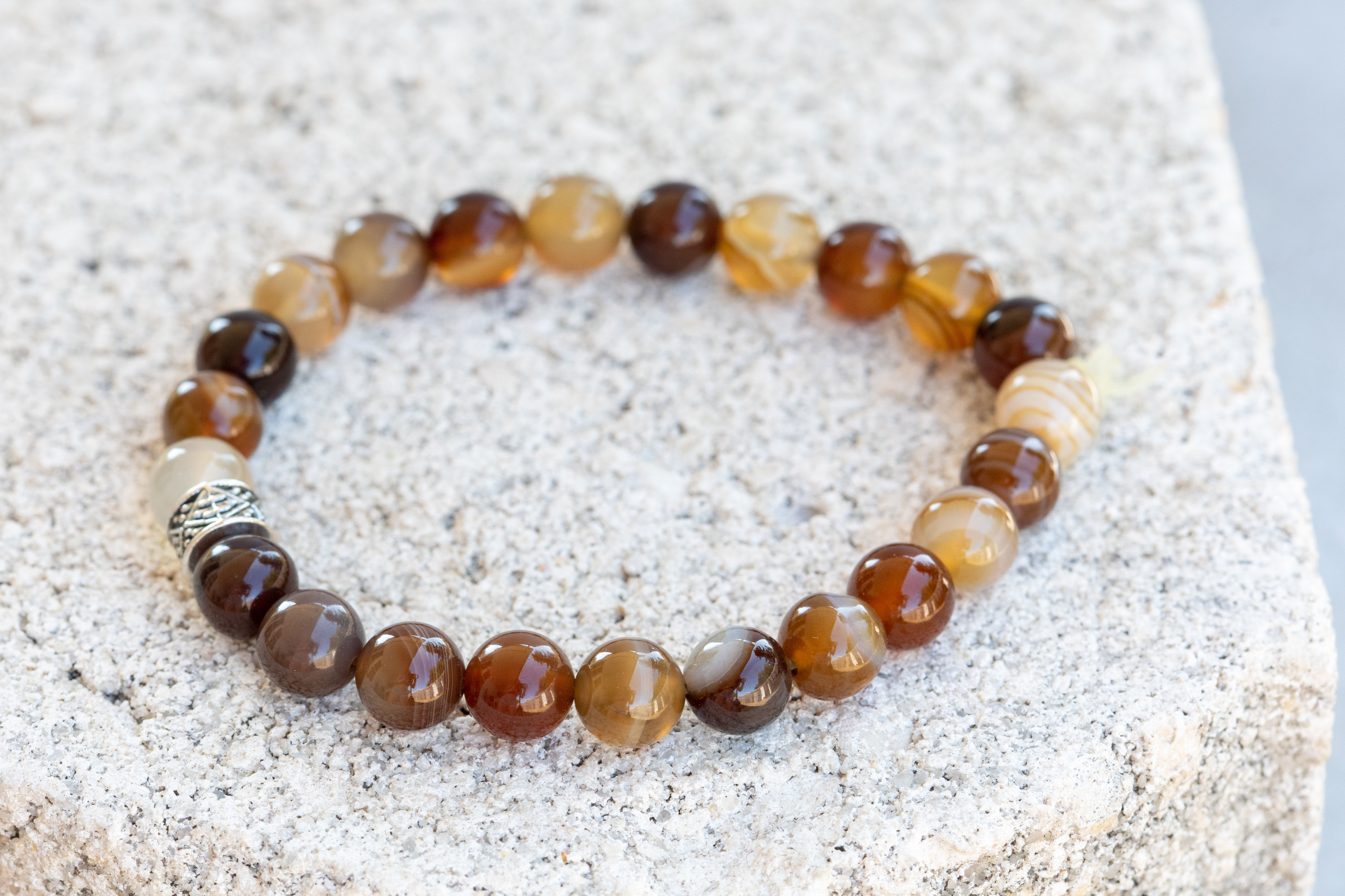 Botswana Agate Gemstone Crystal Healing Bracelet