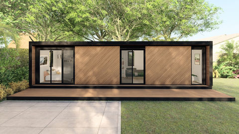 Bibo Build Barossa in a natural colour situated in a lush green backyard
