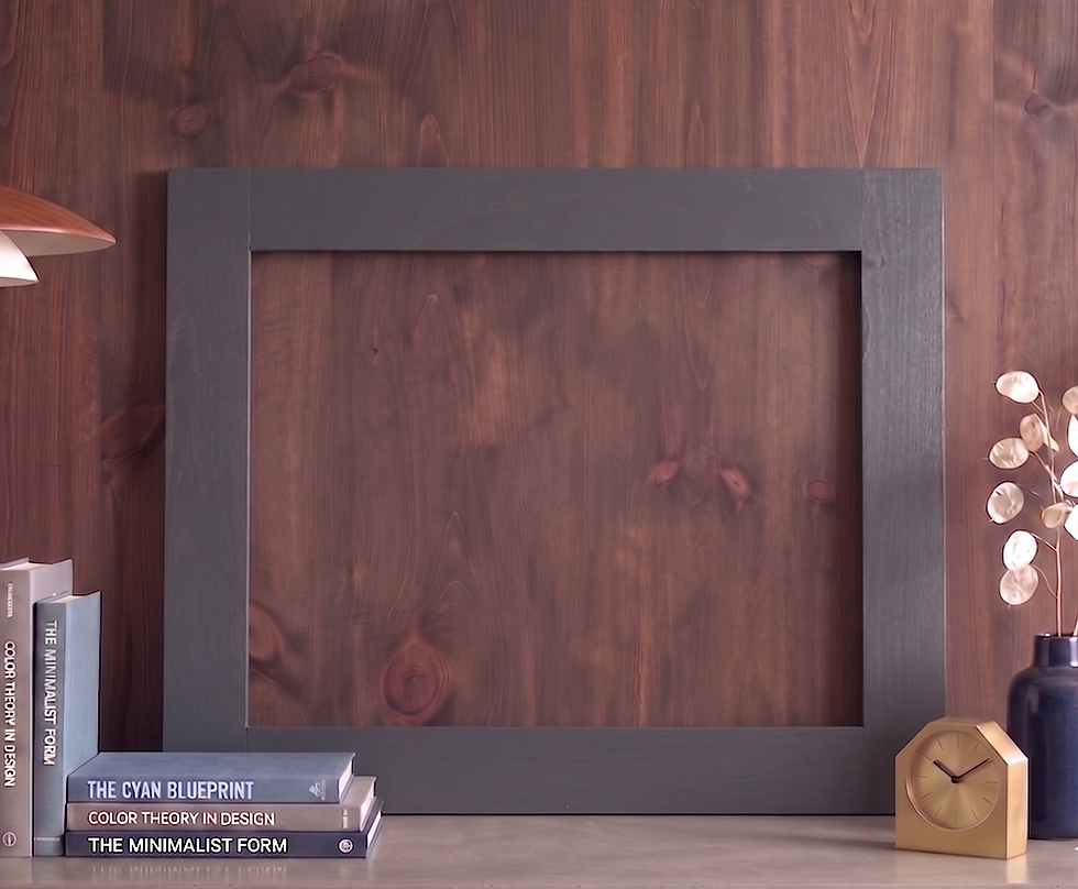 Modern grey real wood picture frame handcrafted from solid timber UK