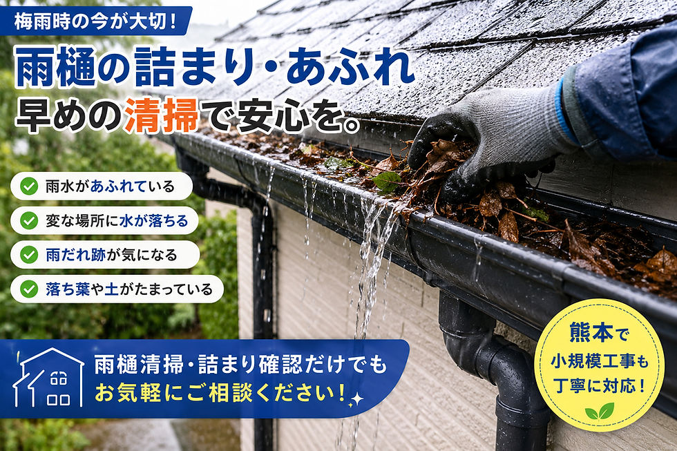 梅雨時の雨樋清掃・詰まり確認は頼める?熊本で多いご相談と費用目安をやさしく解説