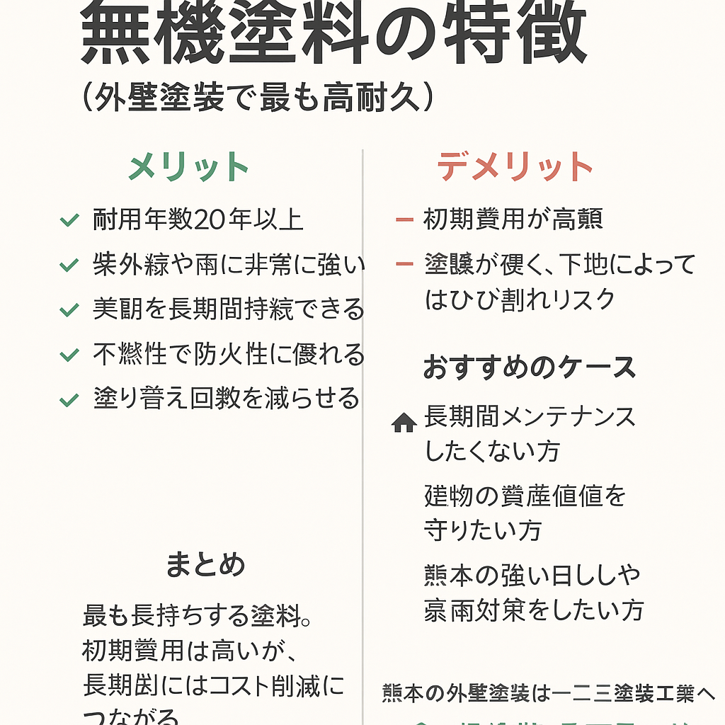 無機塗料の特徴とメリット・デメリット｜高耐久塗料として選ばれる理由