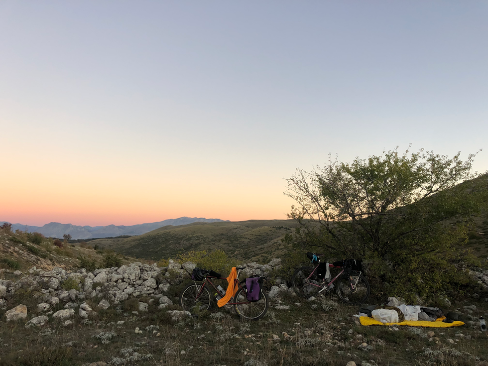 Biwak in den Abruzzen, Italien