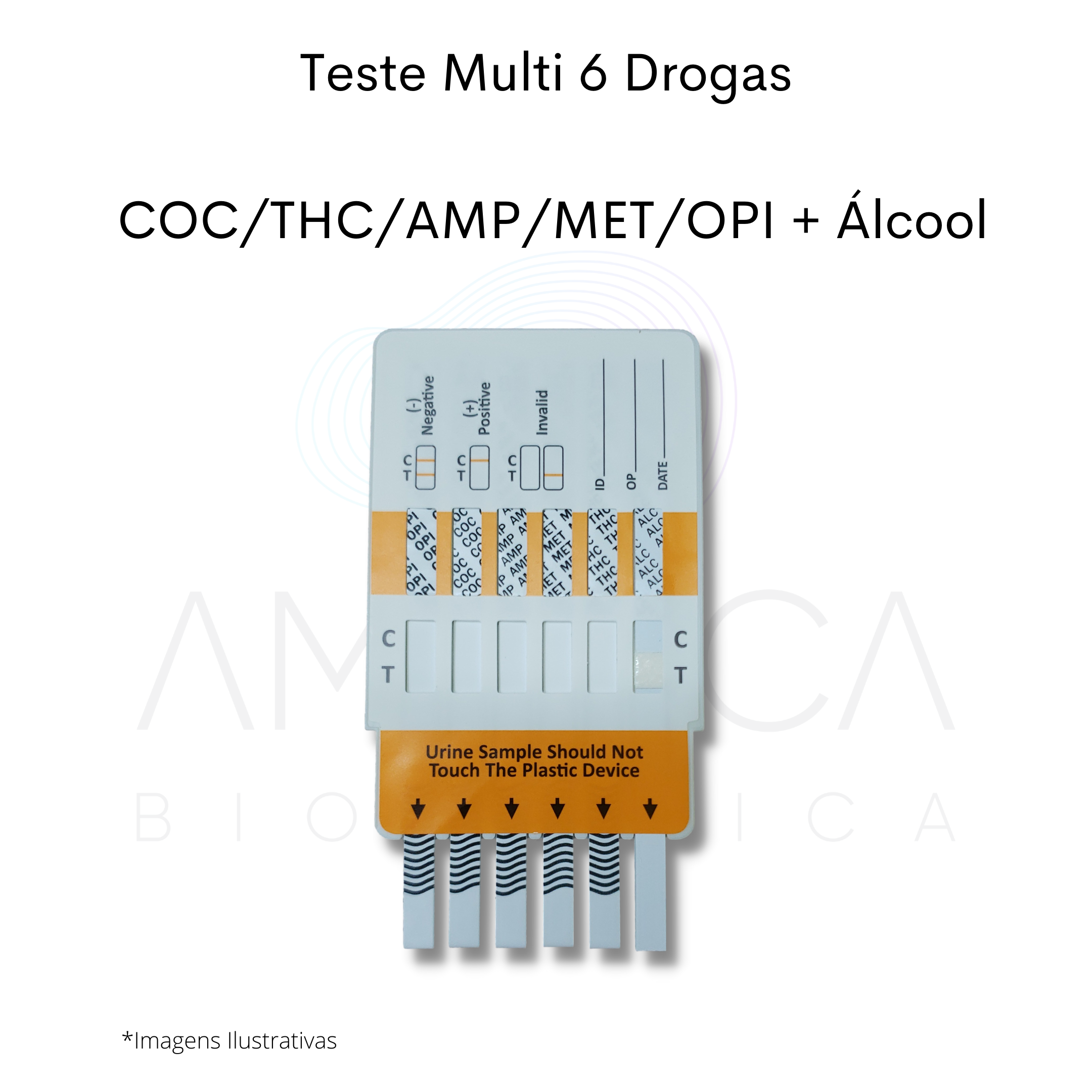 Teste Rápido Multi 6 Drogas COC/THC/AMP/MET/OPI + Álcool