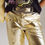 Miniatura: Metallic Straight Leg Pants in Gold