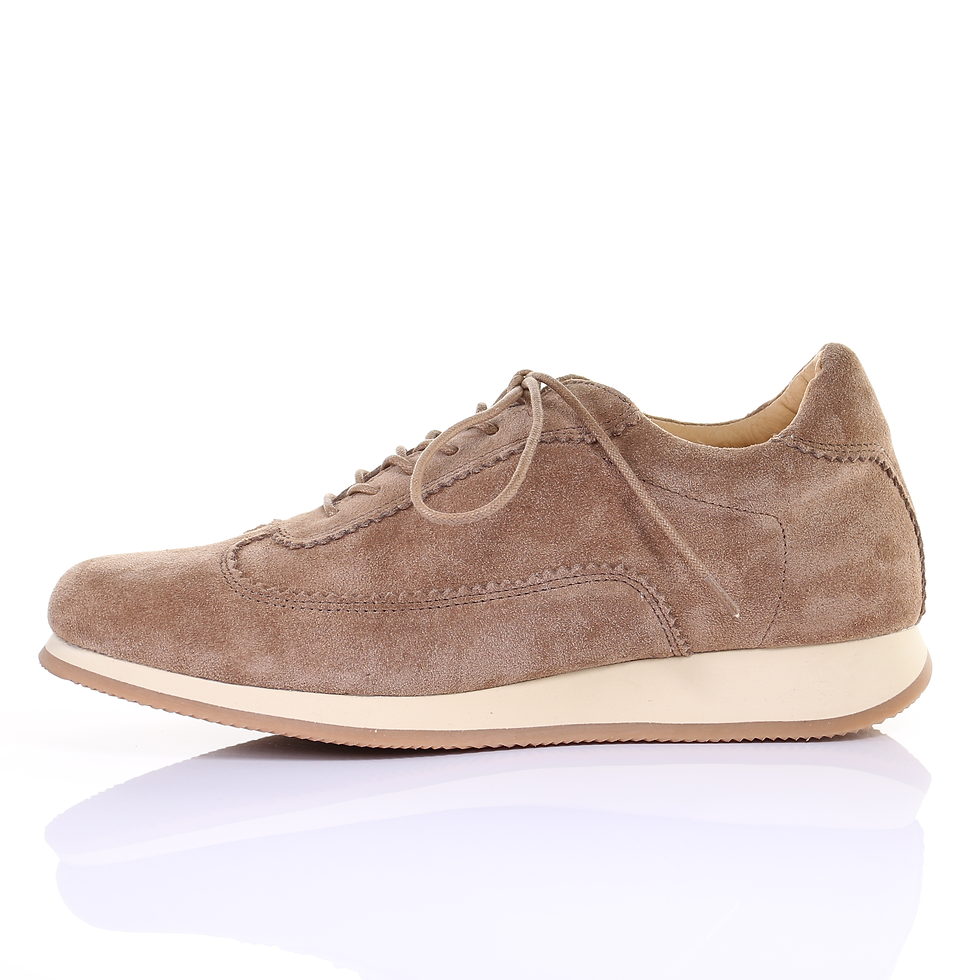 الصورة المصغرة: Men's Style Lace Up Suede Leather Casual Shoes (Beige)
