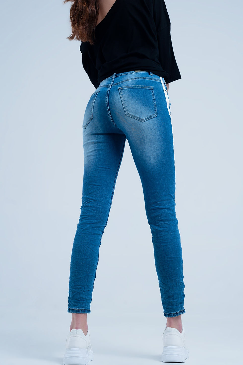 Thumbnail: Skinny Jeans With White Side Stripe
