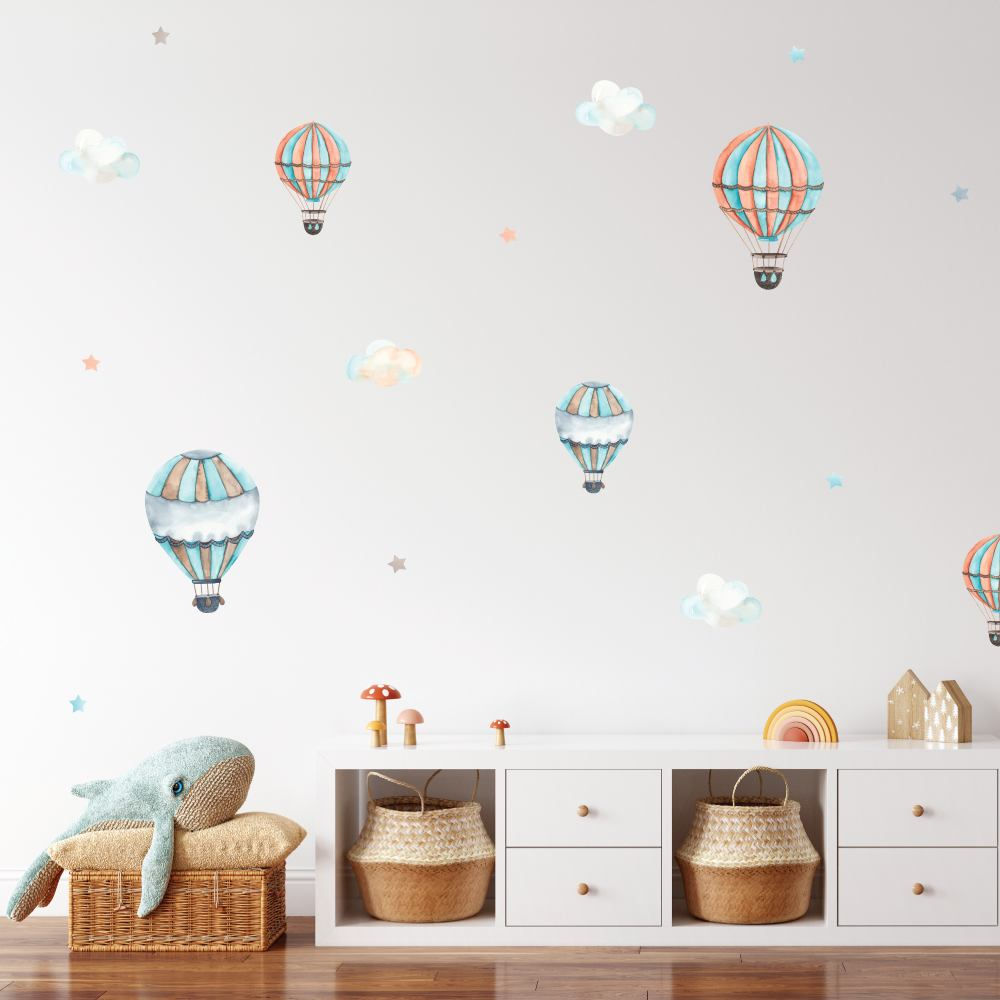 Wall Stickers - Watercolor Hot Air Ballons