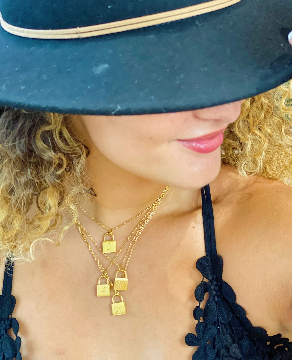 Thumbnail: Scripted Notes Locket Initial Necklace