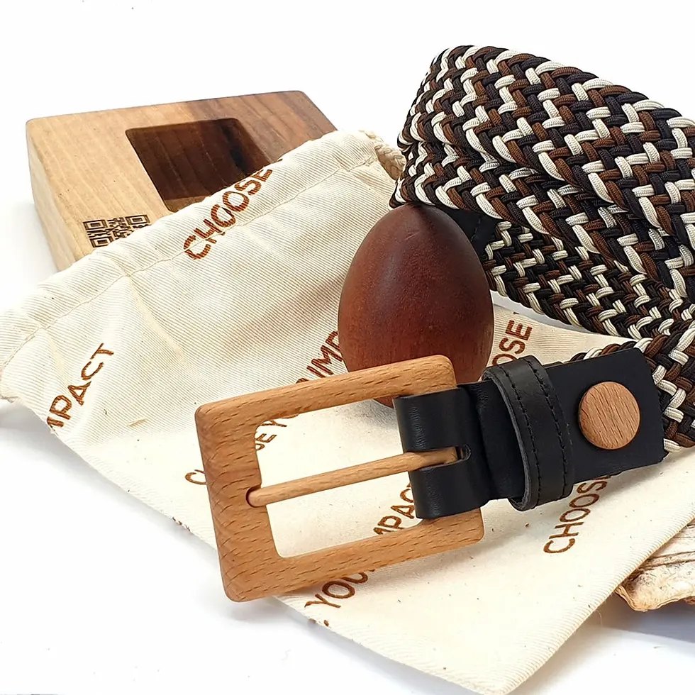 Thumbnail: Luxury Women's Braided Cotton Wood Belt Yellowstone Brave 313