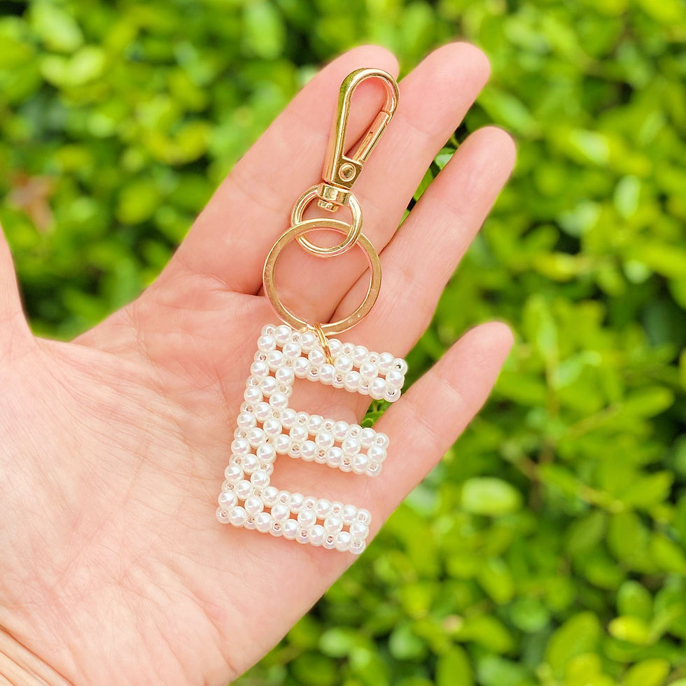 Thumbnail: Hand Knitted Retro Pearl Initial Key Chain