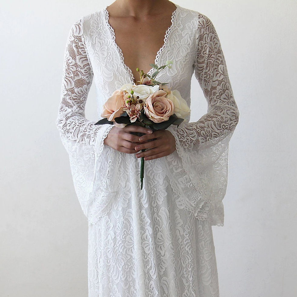 Thumbnail: Bestseller Full Lace Bell Sleeves Dress #1167