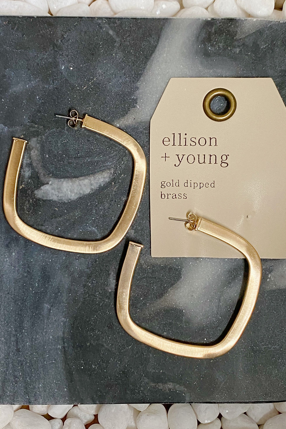 Thumbnail: Overall Luxe Square Hoop Earrings