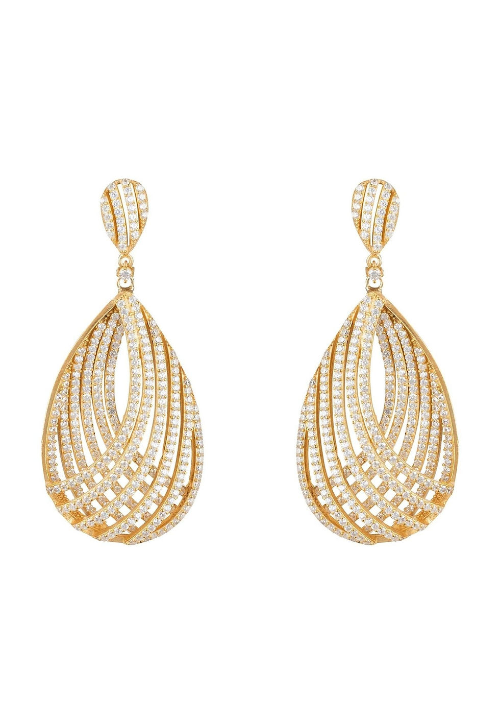 Vortex Teardrop Earring Gold