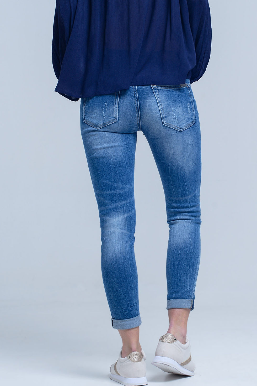 Thumbnail: Distressed Ripped Skinny Jean