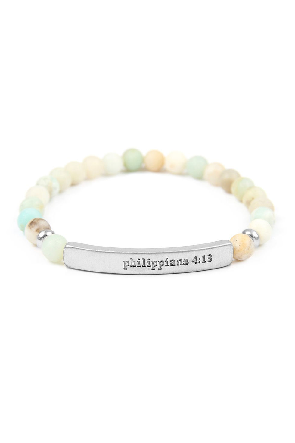 Thumbnail: "Philippians 4:13" Natural Stone Stretch Bracelet