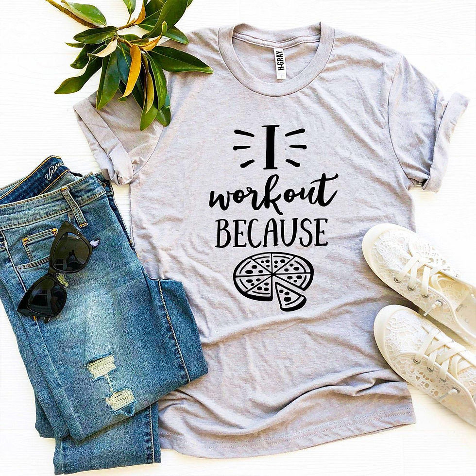 الصورة المصغرة: I Workout Because Pizza T-Shirt