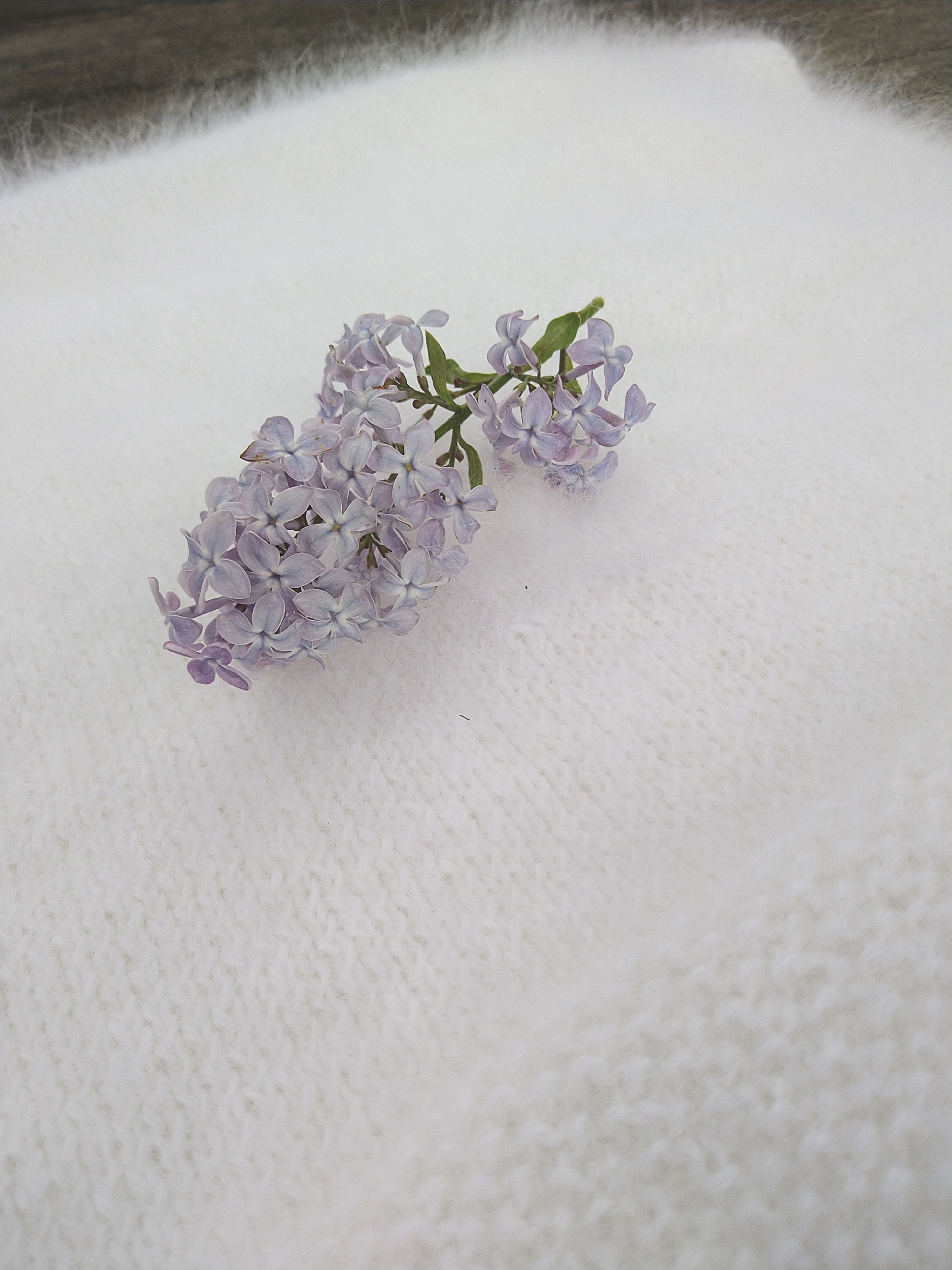 Knitted White Angora Baby Blanket