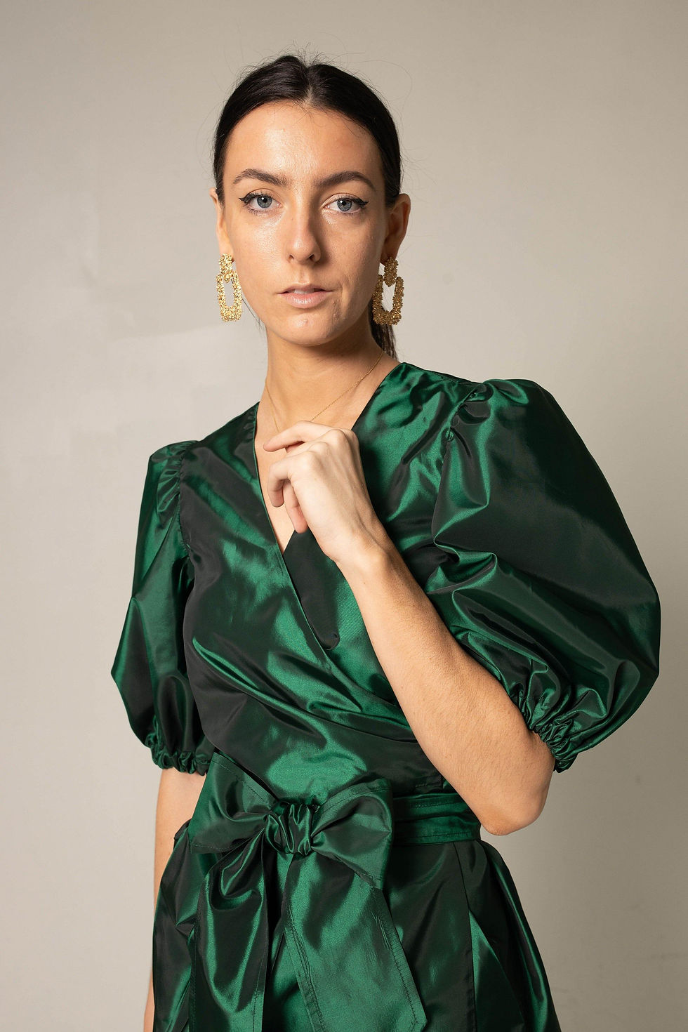 الصورة المصغرة: Glimmer Green Wrap Dress