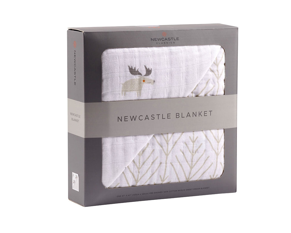 Thumbnail: Mister Moose and Forest Arrow Cotton Muslin Newcastle Blanket