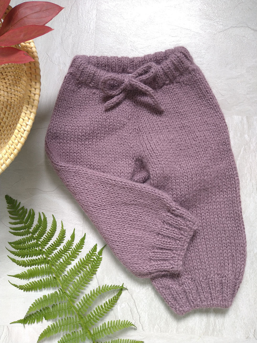 Mauve Alpaca Knitted Pants