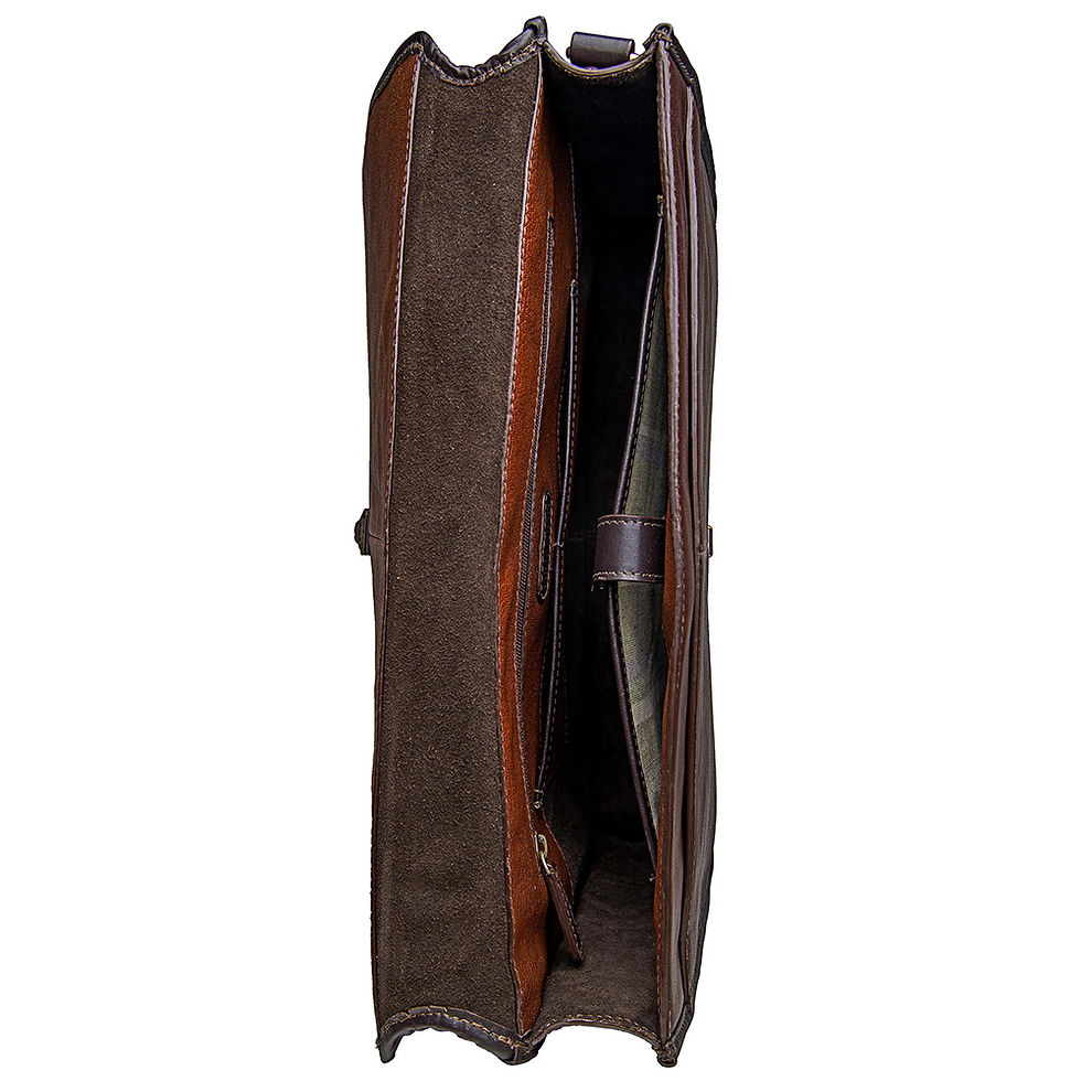 Thumbnail: Hidesign Harrison Buffalo Leather Laptop Briefcase