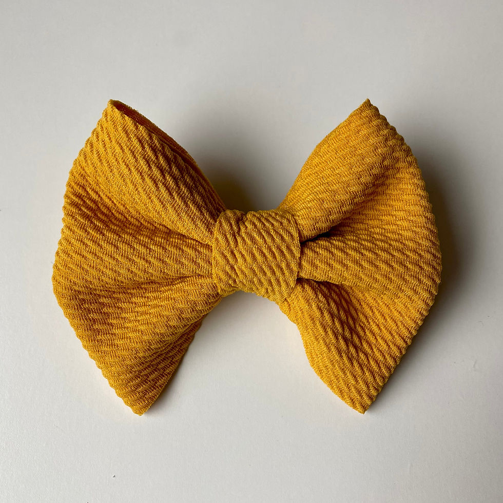 4in Solid Hair Bow With Clip - Mustard